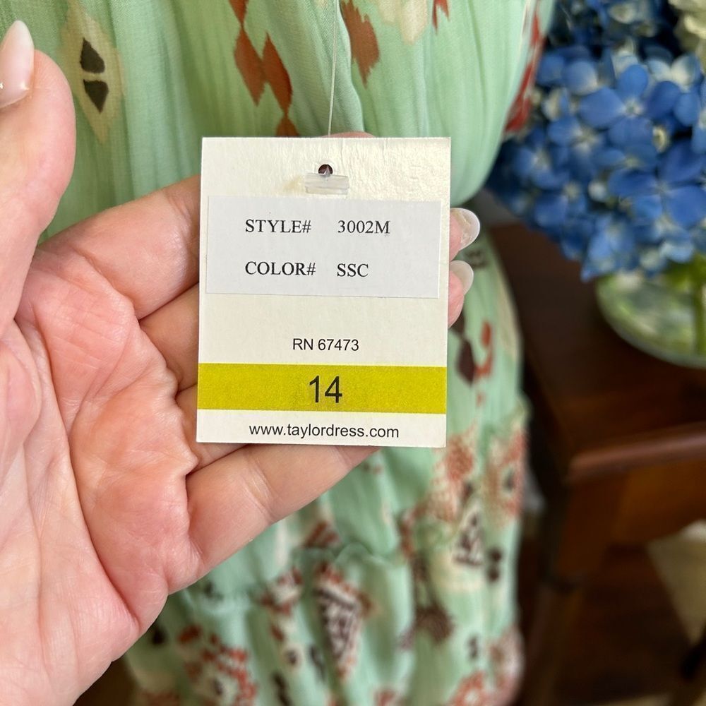 Taylor Green and Brown Sleeveless Sundress - Picture 7 of 11